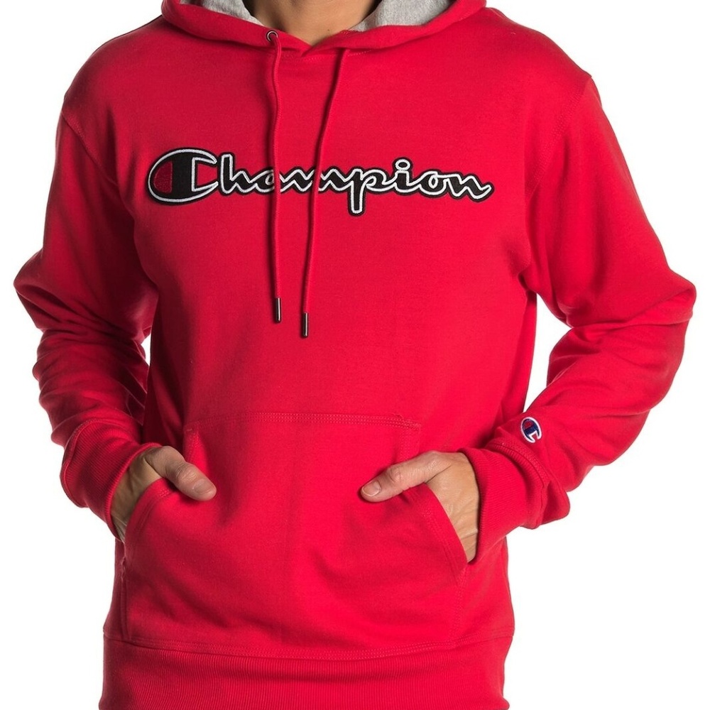 Champion Logo Patch Hoodie XXL Scarlet